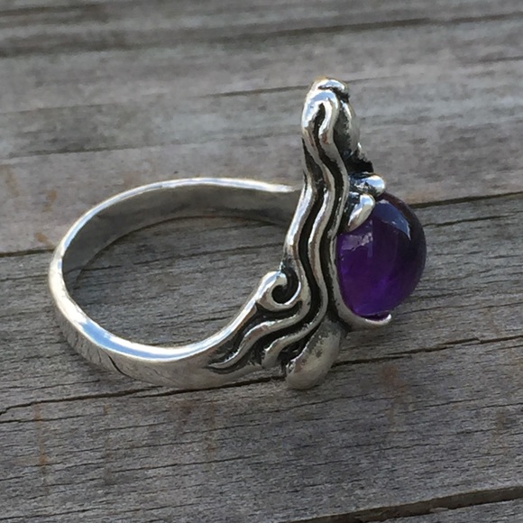 Goddess Abundance Ring Sterling Silver w/ Amethyst - Picture 3 of 16